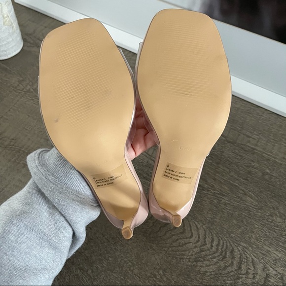 EGO - CYAN SQUARE PEEP TOE CLEAR PERSPEX HEEL MULE IN NUDE PATENT - Picture 7 of 9